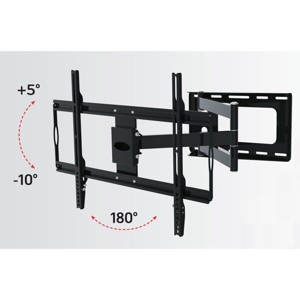 TECHLY Βάση τοίχου για LCD TV 81,28cm έως 177,80cm Φορτίο έως 45Kg Slim Μαύρο Επεκτάσιμος βραχίονας έως 688mm
