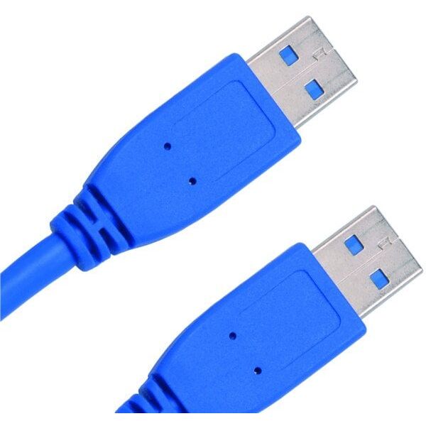 Καλώδιο JOUJYE CC 130-2,0m USB3.0 SteckerA/A Μπλε Χάλκινος Αγωγός AWG30 έως 5GBit/s 3-πλήρης Θωράκιση και Πυκνή Πλέξη
