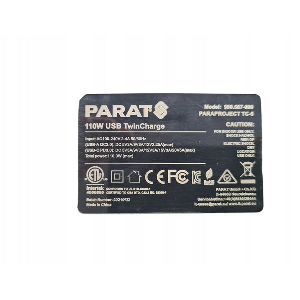 PARAT PARAPROJECT TC5 TwinCharger για 5 συσκευές USB-A / USB-C μαύρο