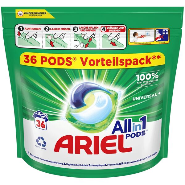 ΚΑΨΟΥΛΕΣ ΠΛΥΣΙΜΑΤΟΣ ARIEL MS UNIVERSAL+ 36ΤΜΧ