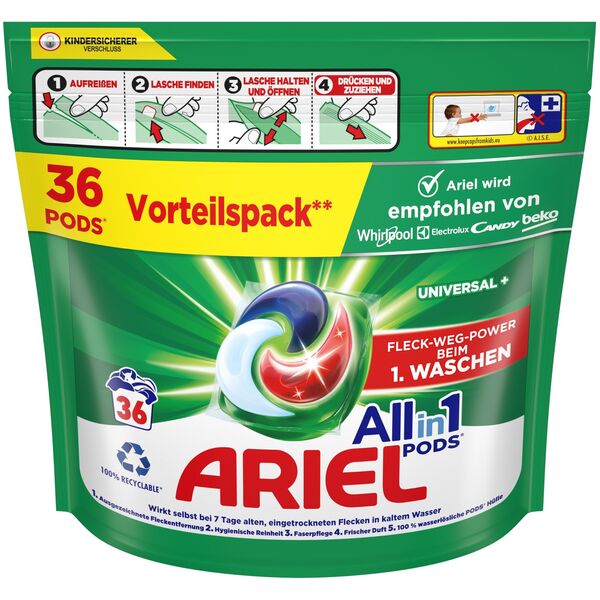 ΚΑΨΟΥΛΕΣ ΠΛΥΣΙΜΑΤΟΣ ARIEL MS UNIVERSAL+ 36ΤΜΧ