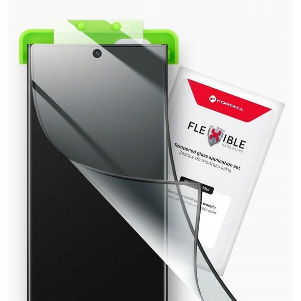 Υβριδικό γυαλί iPhone 16 PRO MAX FORCELL Flexible 5D μαύρο