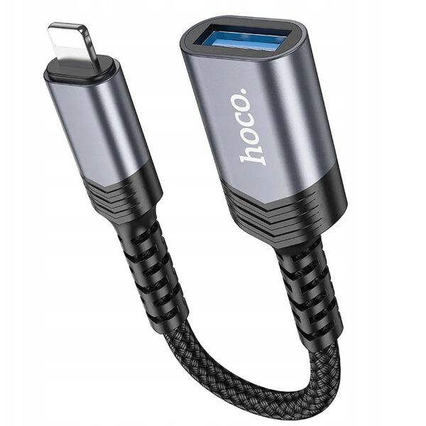 HOCO προσαρμογέας iPhone Lightning 8-pin (αρσενικό) σε USB (θηλυκό) 3.0 UA24 μαύρο