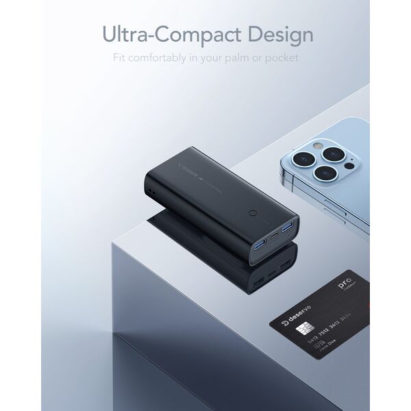 VEGER powerbank 10000 mAh PD QC3.0 20W ACE100 (W1146) μαύρο