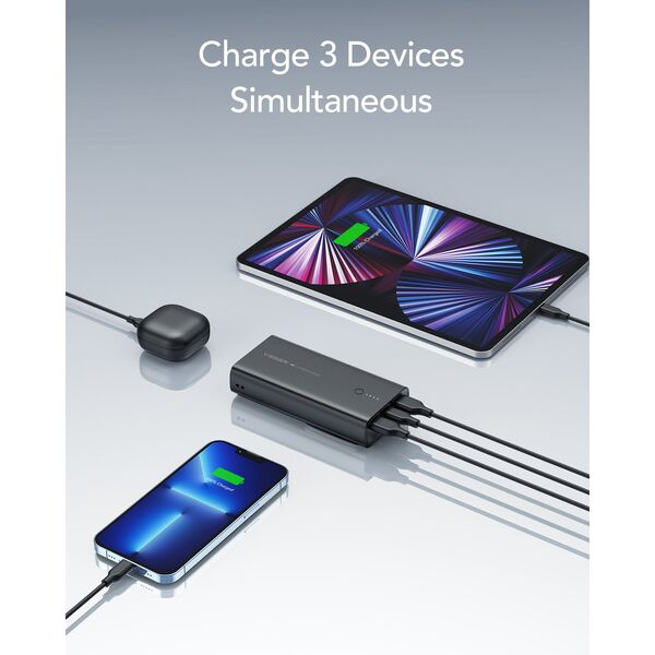VEGER powerbank 10000 mAh PD QC3.0 20W ACE100 (W1146) μαύρο