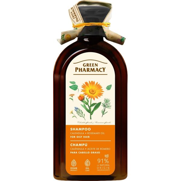 GREEN PHARMACY Szampon do włosów przetłuszczających się Nagietek i Olej rozmarynowy 350 ml
