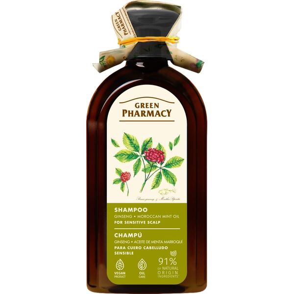 GREEN PHARMACY Szampon do wrażliwej skóry głowy Żeń-szeń i Marokański olej miętowy 350 ml