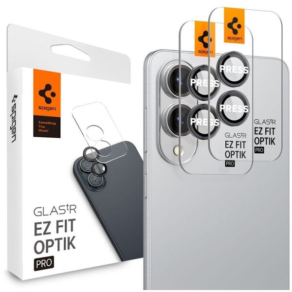 Προστατευτικό Κάμερας Spigen Optik Pro GLAS.TR EZ Fit 2-Pack - Προστατευτικό γυαλί για φακό Samsung Galaxy S25 Edge (2 τεμάχια)(Μαύρο)