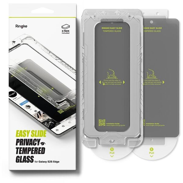 RINGKE EASY SLIDE 2-PACK GALAXY S25 EDGE PRIVACY TEMPERED GLASS