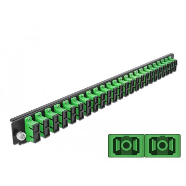 DELOCK 48,26cm 19 ιντσών κουτί συγκόλλησης πρόσοψης 24 θύρες SC Duplex πράσινο
