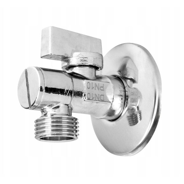 Diamond γωνιακή βαλβίδα με φίλτρο και ροζέτα 1/2"x3/8", χρώμιο ART.800-1/2X3/8 CH