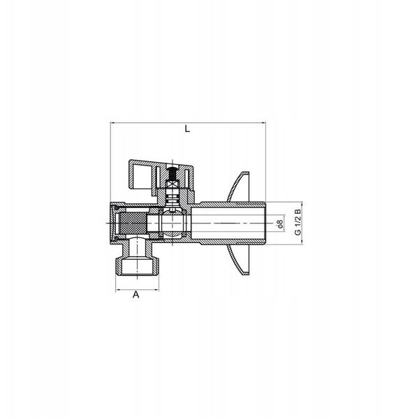 Diamond γωνιακή βαλβίδα με φίλτρο και ροζέτα 1/2"x3/8", χρώμιο ART.800-1/2X3/8 CH