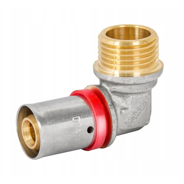 Diamond γωνία πρεσαριστή KOL-CH PEX-AL-PEX από ορείχαλκο 1/2"x20 FZZ-004.1/2X20.KOL-C