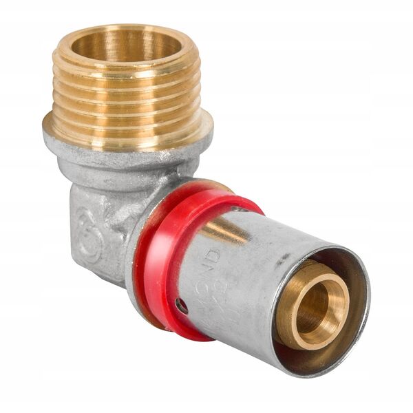 Diamond γωνία πρεσαριστή KOL-CH PEX-AL-PEX από ορείχαλκο 1/2"x20 FZZ-004.1/2X20.KOL-C