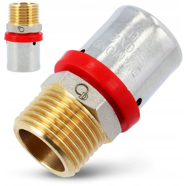 Σύνδεσμος συμπίεσης Diamond ZŁ-CH, PEX-AL-PEX, ορείχαλκος 1/2"x20 FZZ-001.1/2X20.ZŁ.CH
