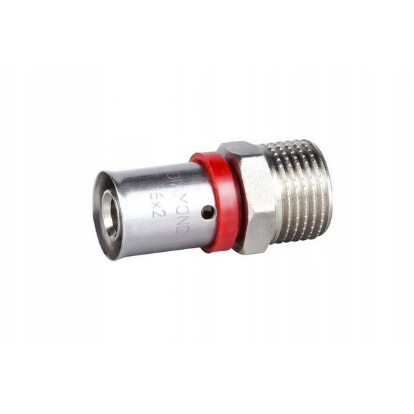 Σύνδεσμος συμπίεσης Diamond ZŁ-CH, PEX-AL-PEX, ορείχαλκος 1/2"x20 FZZ-001.1/2X20.ZŁ.CH