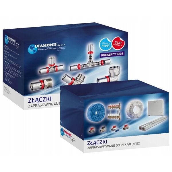 Σύνδεσμος συμπίεσης Diamond ZŁ-CH, PEX-AL-PEX, ορείχαλκος 1/2"x20 FZZ-001.1/2X20.ZŁ.CH