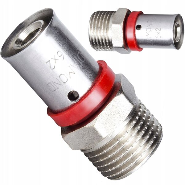 Σύνδεσμος συμπίεσης Diamond ZŁ-CH, PEX-AL-PEX, ορείχαλκος 1/2"x20 FZZ-001.1/2X20.ZŁ.CH