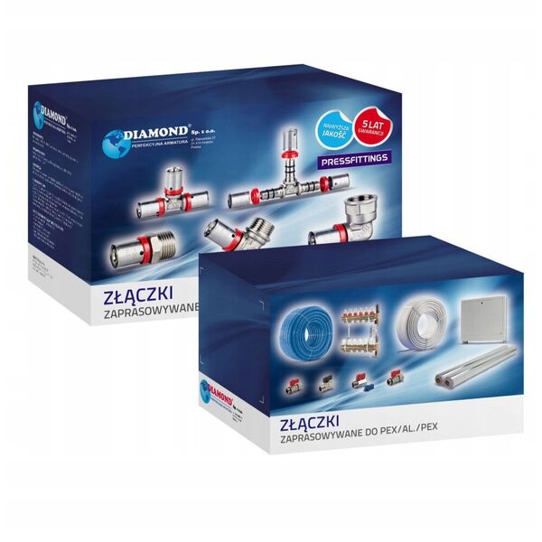 Σύνδεσμος πρεσαριστός Diamond ZŁ-DZ, PEX-AL-PEX, ορείχαλκος 3/4"x16 FZZ-002.3/4X16.ZŁ-DZ