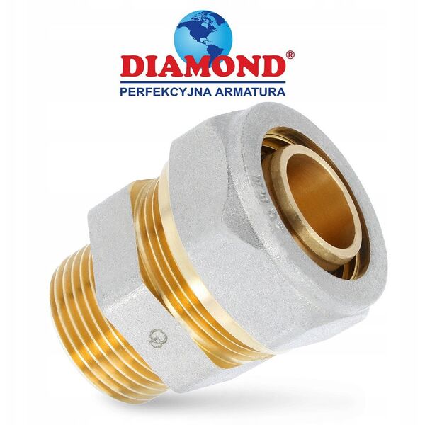 Σύνδεσμος Diamond ZŁ-CH, PEX-AL-PEX, ορείχαλκος 3/4"x25 FTN-001.3/4X25.ZŁ-CH
