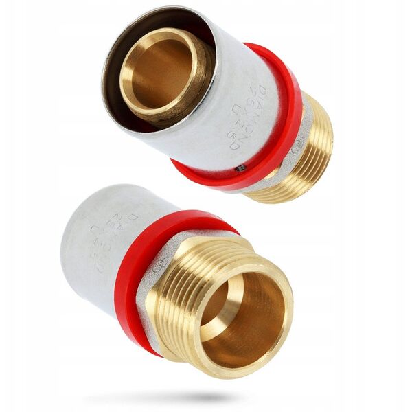 Σύνδεσμος πρεσαριστός Diamond ZŁ-CH, PEX-AL-PEX, ορείχαλκος 3/4"x25 FZZ-001.3/4X25.ZŁ.CH