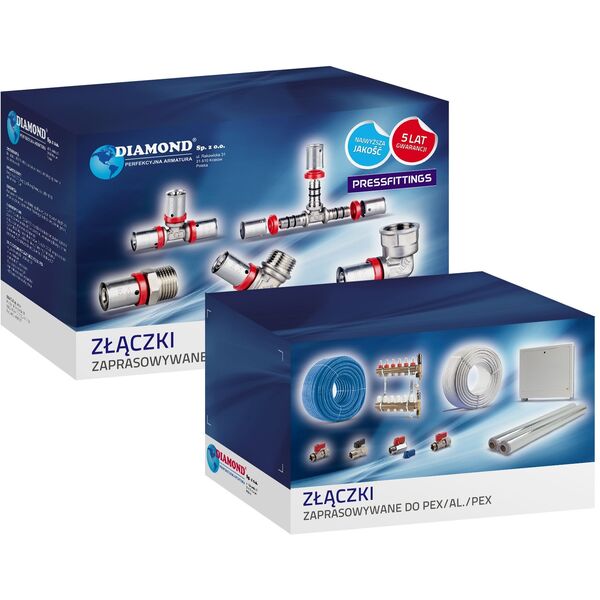 Σύνδεσμος πρεσαριστός Diamond ZŁ-CH, PEX-AL-PEX, ορείχαλκος 3/4"x25 FZZ-001.3/4X25.ZŁ.CH