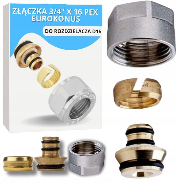 Σύνδεσμος συμπίεσης Diamond ZŁ-DZ, PEX-AL-PEX, ορείχαλκος 1"x32 FZZ-002.1X32.ZŁ-DZ