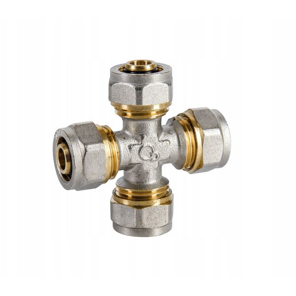 Diamond τετράγωνο PEX-AL-PEX, ορείχαλκος 16x16x16x16 FTN-011.16X16X16X16.CZ-4