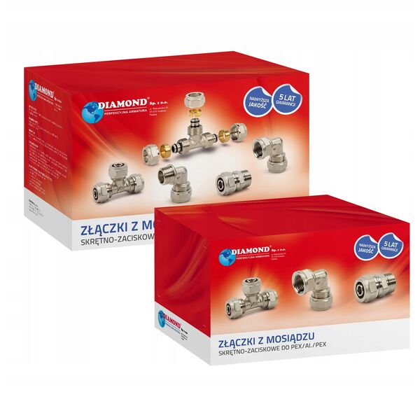 Diamond τετράγωνο PEX-AL-PEX, ορείχαλκος 20x20x20x20 FTN-011.20X20X20X20.CZ-4