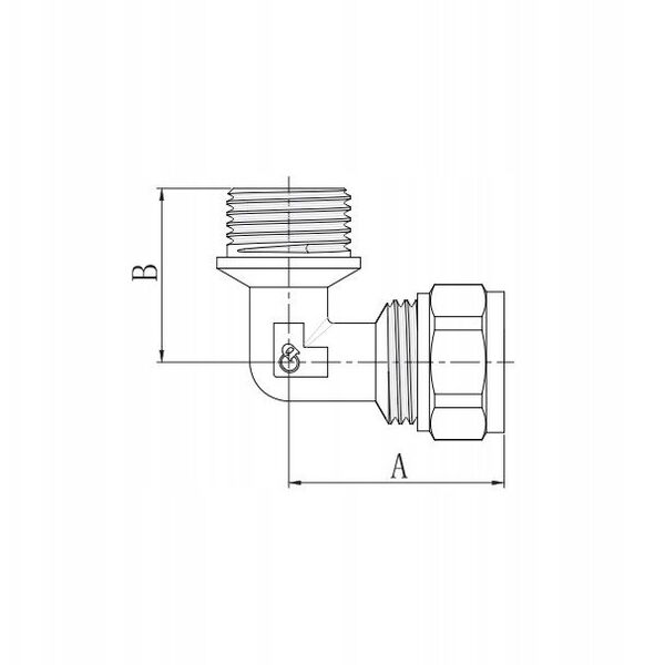 Diamond γωνία KOL-CH, PEX-AL-PEX, ορείχαλκος 1"x25 FTN-004.1X25.KOL-C