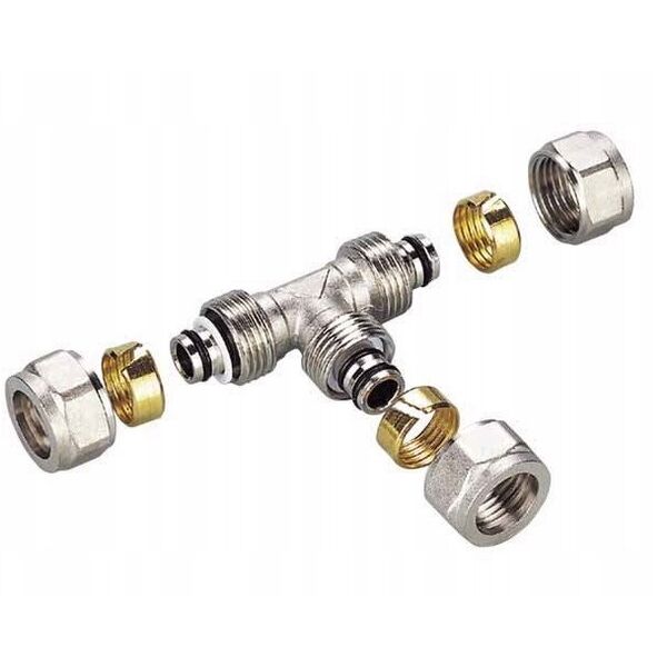Τρίοδη μειωτική σύνδεση Diamond, PEX-AL-PEX, ορείχαλκος 25x25x25 FTN-009.25X25X25.T-3