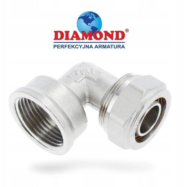 Γωνία Diamond KOL-DZ, PEX-AL-PEX, ορείχαλκος 1"x25 FTN-005.1X25.KOL-D