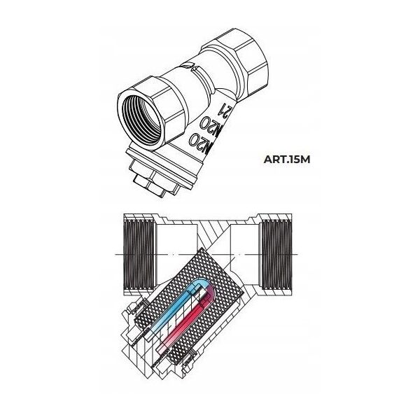 Diamond φίλτρο γωνιακό 3/4" με μαγνητικό ένθετο ART.15M-20