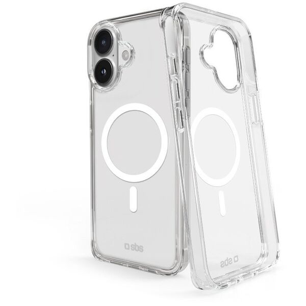 SBS Rigid transparent case compatible with MagSafe charging for iPhone 16 Plus standard