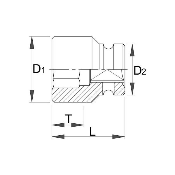 Unior Nasadka udarowa 6-kątna 1/2" 30mm (603976)