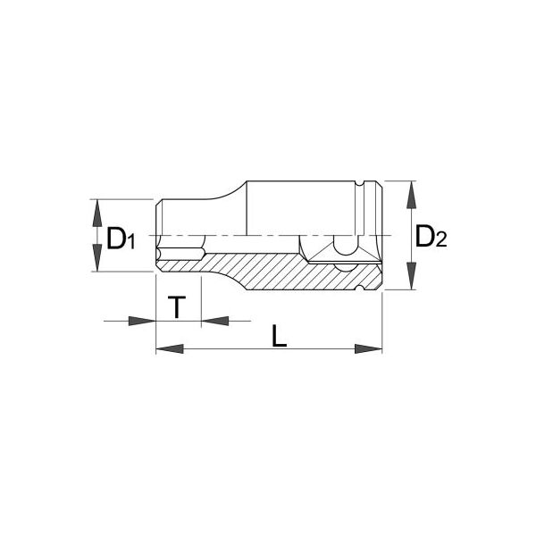 Unior Nasadka 6-kątna 1/2" 8mm (605307)