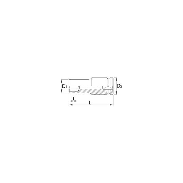 Unior Nasadka udarowa 6-kątna 1/2" 19mm długa (607926)