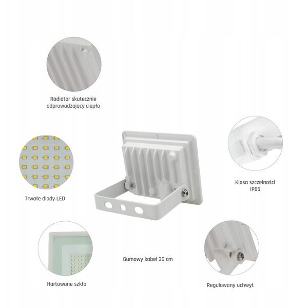 NOCTIC LUX3 Προβολέας 10w WW 230v IP65 90x75x27mm λευκός