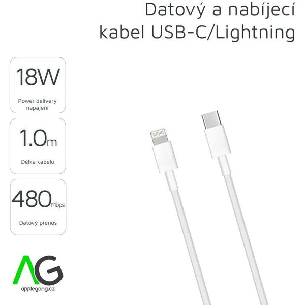 Καλώδιο Τύπου C σε Lightning PD 2A 18W C973 1 m λευκό