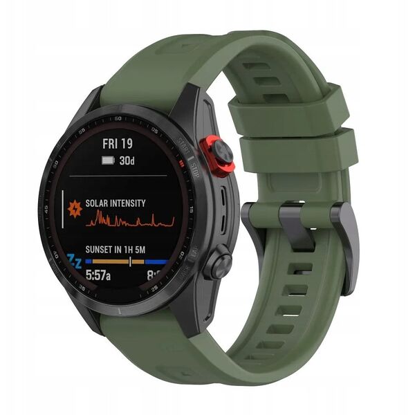 Λουράκι σιλικόνης για GARMIN FENIX 3 / 3HR / 5X / 6X / 6X Pro / 7X / 7X Pro σκούρο πράσινο (4)