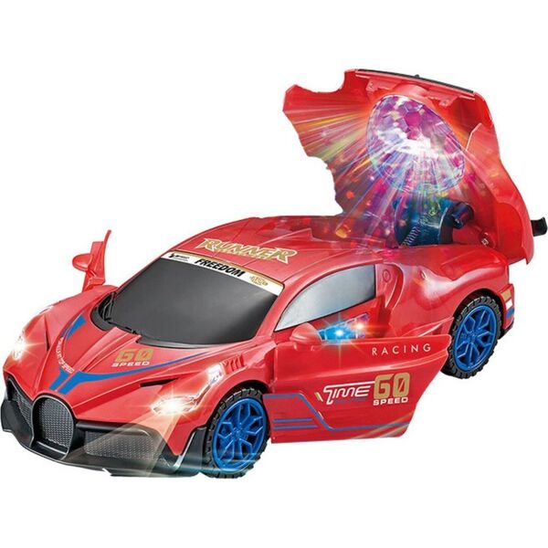 Auto Sportowe Czujnik Przeszkód Kula Led Obrót 360° Światła Dźwięk Czerwone