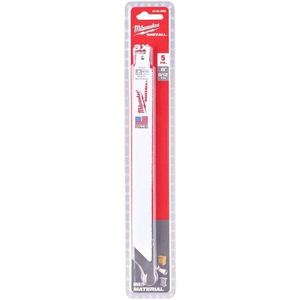 MILWAUKEE Πριονόλαμα S BIMETAL 150mm 8/12T /5τμχ.