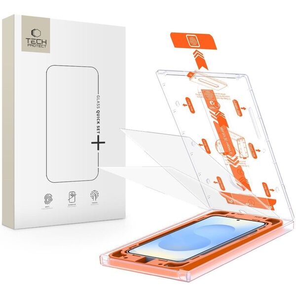 SZKŁO HARTOWANE TECH-PROTECT QUICK SET+ 2-PACK GALAXY S25+ PLUS CLEAR