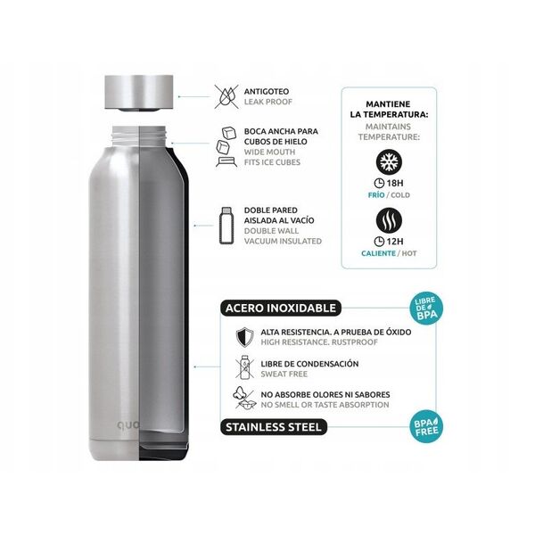 Quokka Solid With Strap - Θερμός από ανοξείδωτο ατσάλι 510 ml με λουρί (Orange)