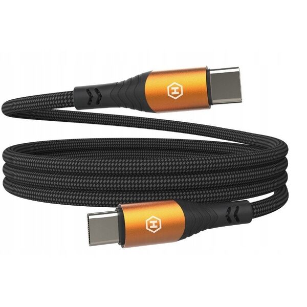 Kabel Hammer USB-C - USB-C 5A 100W 1m (482Mbp/s), BLACK / CZARNY
