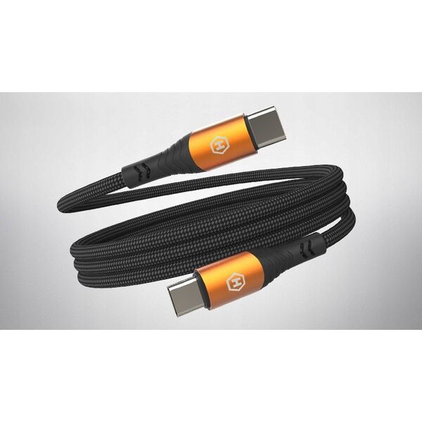 Kabel Hammer USB-C - USB-C 5A 100W 1m (482Mbp/s), BLACK / CZARNY