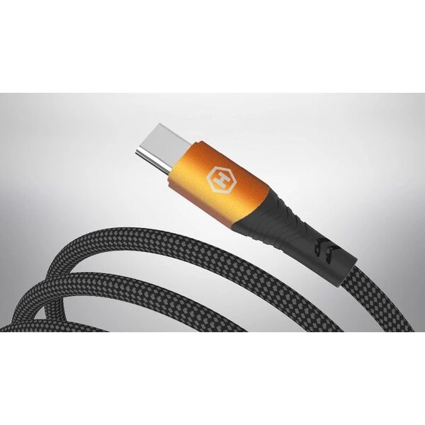 Kabel Hammer USB-C - USB-C 5A 100W 1m (482Mbp/s), BLACK / CZARNY