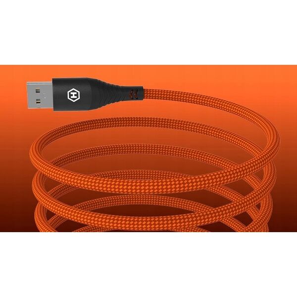Kabel Hammer USB-A - USB-C 3A 65W 1m (482Mbp/s), ORANGE / POMARAŃCZOWY
