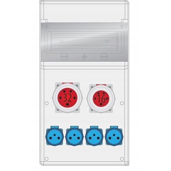 Διανομέας Pawbol B.MAX-11S B.MAX-11S-2 11-S, 32A/5P, 16A/5P, 4x230V, IP65 γκρι