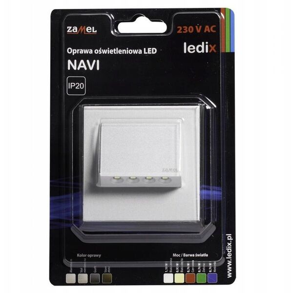 Φωτιστικό χωνευτό downlight 1.1W LED σε ασημί χρώμα Cet Navi 11-221-11.